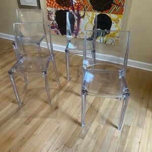 Set of Clear Acrylic Dining Chairs - set of 4 Grand Soleil